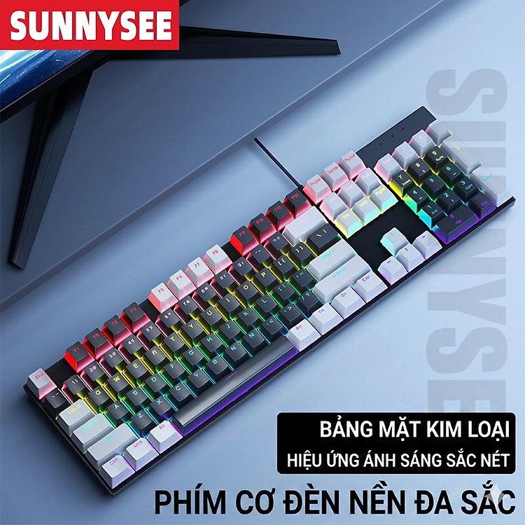 Bàn phím cơ gaming K2 Led Rainbow Xuyên phím cho máy tính laptop - HÀNG NHẬP KHẨU