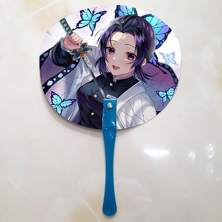 Quạt cầm tay in ảnh 2 mặt Kimetsu no Yaiba - Kochou Shinobu - Ảnh 5