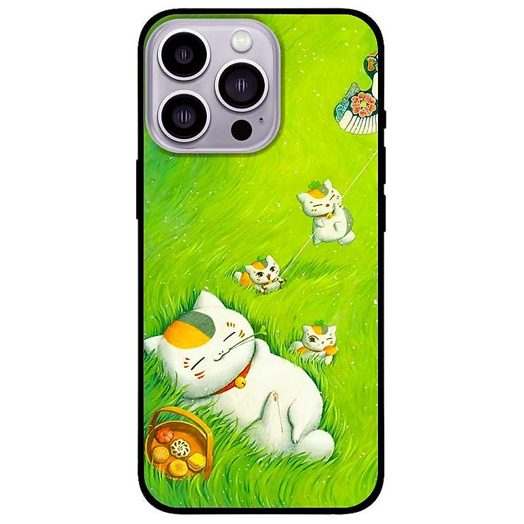 Ốp lưng cho IPhone 12 - 12 Pro - 12 Pro Max - 13 Mini - 13 - 13 Pro - 13 Pro Max - Mèo Mẹ Con - Hàng Chính Hãng