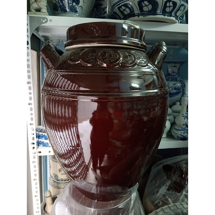 Chum sành đựng rượu gạo Bát Tràng loại 30L