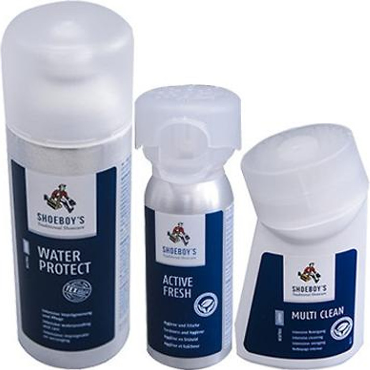 Combo Xịt chống thấm, kem vệ sinh, xịt khử mùi giày Shoeboy's chính hãng nhập khẩu từ Đức