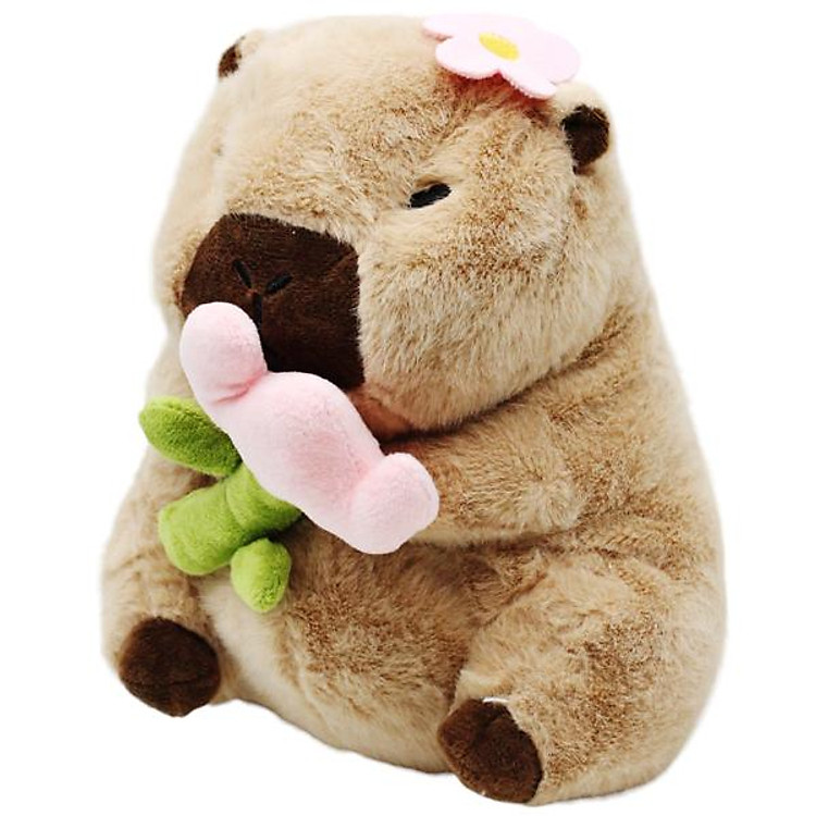 Thú Bông Capybara Ôm Hoa 25 cm Chính hãng Tiết kiệm - Hình ảnh 2