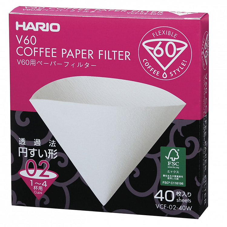 Giấy lọc cà phê Hario 40 cái (V60-VCF-02-40W)
