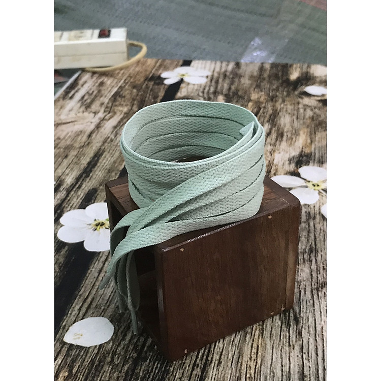 Dây giày xanh mint pastel dẹt