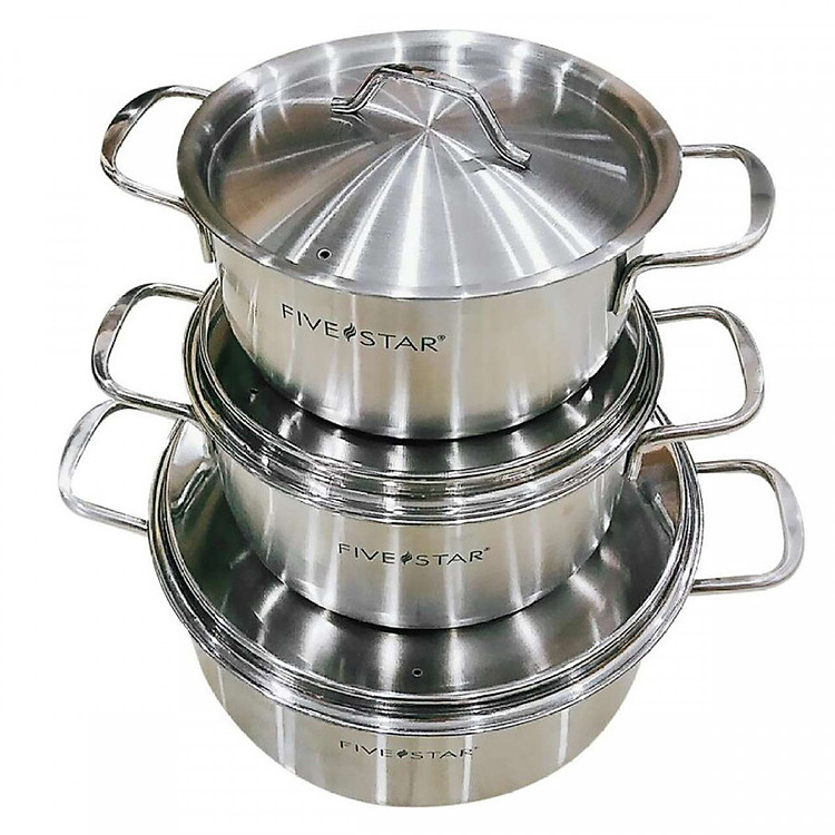Bộ Nồi Inox 1 Đáy 3 Chiếc Fivestar