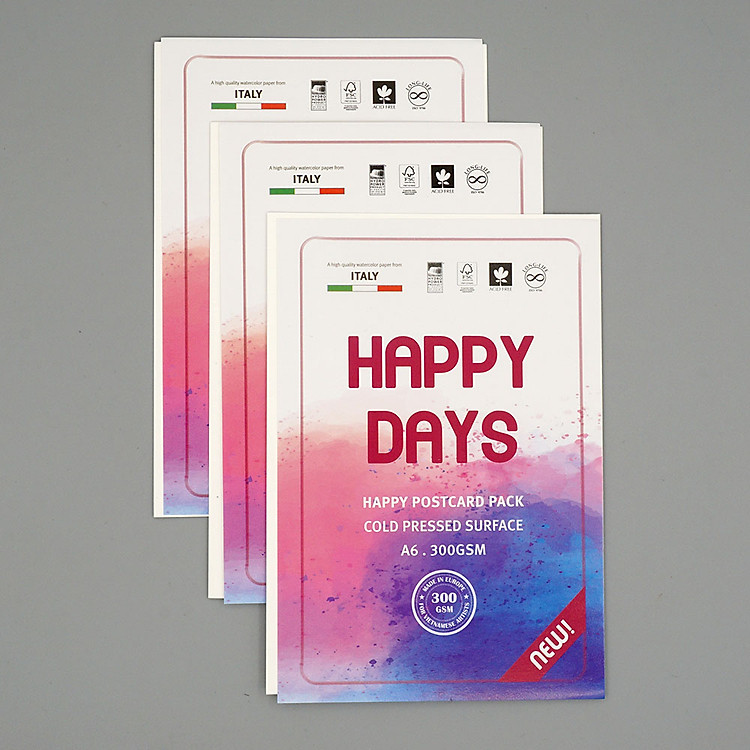 Tệp Giấy Vẽ Màu Nước Happy Artists’ 300gsm (3 tệp)