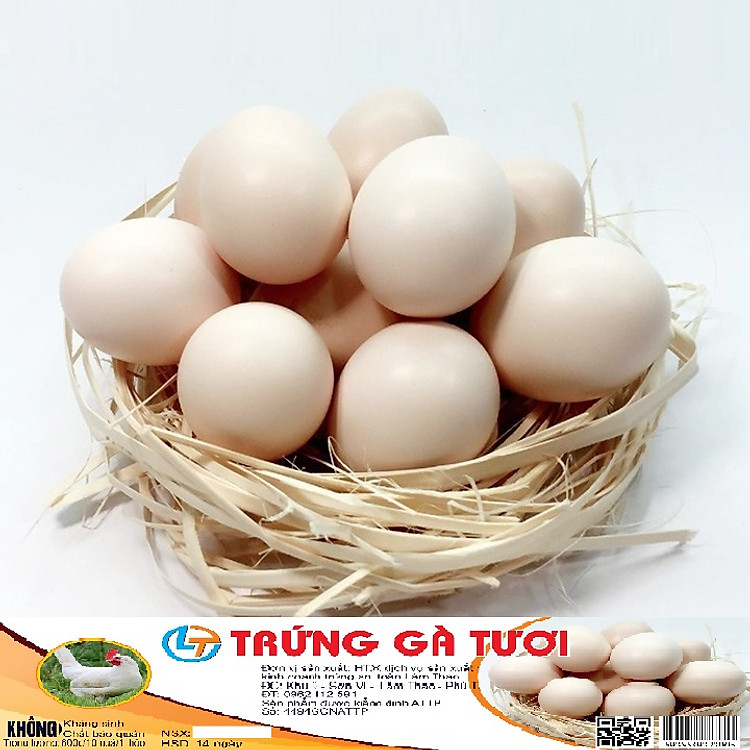 Trứng gà tươi sạch, an toàn, giá rẻ, giao hàng nhanh ( 1 vỉ/10 quả)
