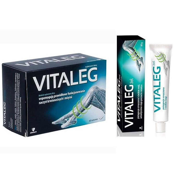 Combo Bộ sản phẩm viên uống và kem bôi hỗ trợ trị Suy Giãn Tĩnh Mạch VITALEG