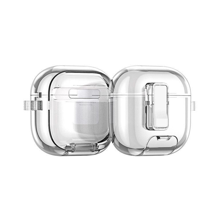 Ốp Case Bao Trong Suốt Cho Airpods Pro 3/ Airpods Pro 2/ Airpods 4 , Khoá An Toàn, Chống Sốc, Dux Ducis PECR Series_ Hàng chính hãng