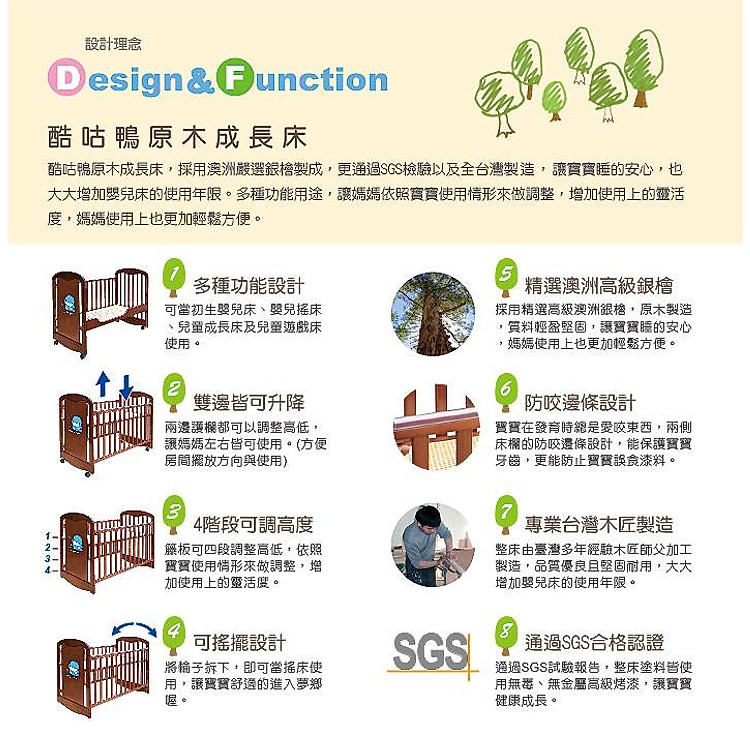 Giường Cũi Gỗ KU6023 Kèm Nệm Chính hãng Ưu đãi - Hình ảnh 3