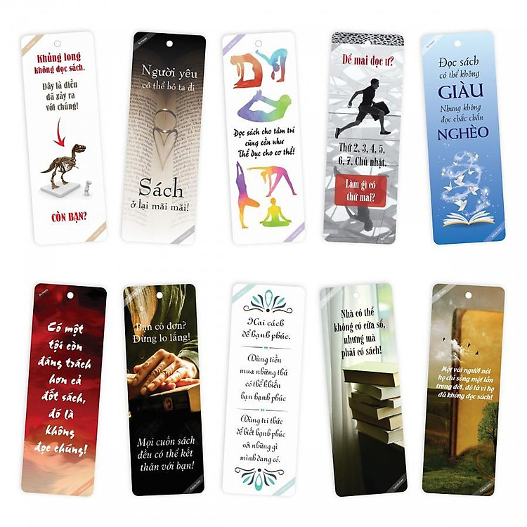 Bộ 10 Bookmark song ngữ truyền cảm hứng đọc sách
