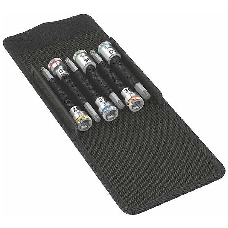 BỘ 6 ĐẦU KHẨU HOA THỊ DÀI ĐẦU 3/8 WERA 8767 B TORX HF 1 Zyklop 05003185001 L60020 3682