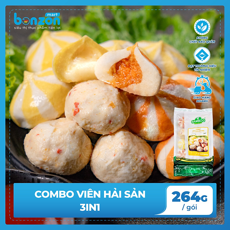 Combo viên hải sản BAMBOO 3in1 (264G)