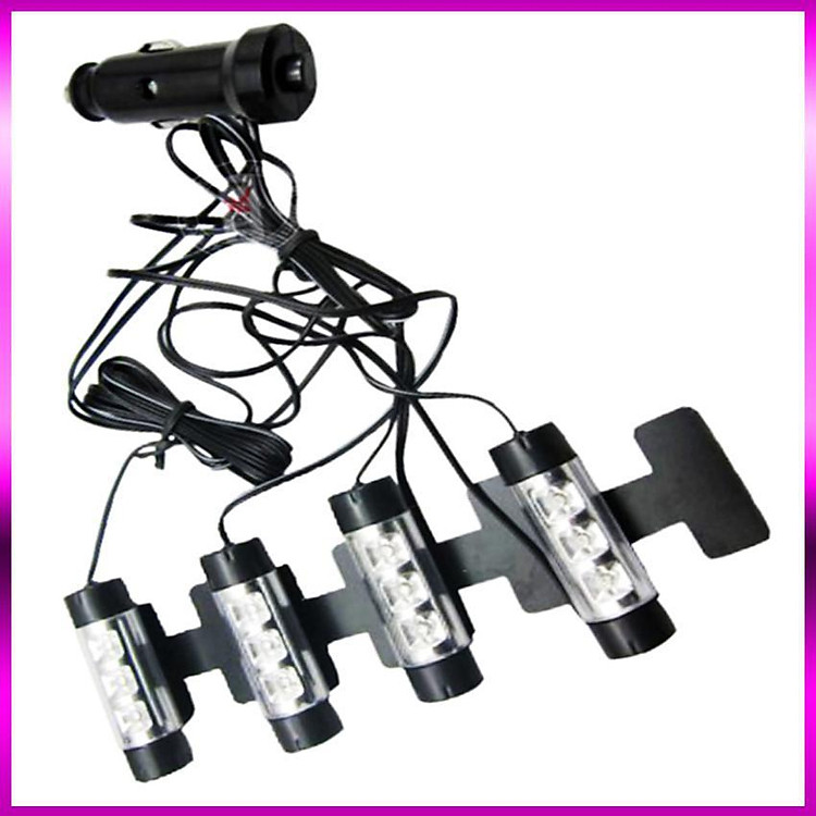 Bộ combo 4 Đèn LED chiếu sáng trang trí gầm ghế, chân thắng, ô tô, xe hơi (xanh) 206138