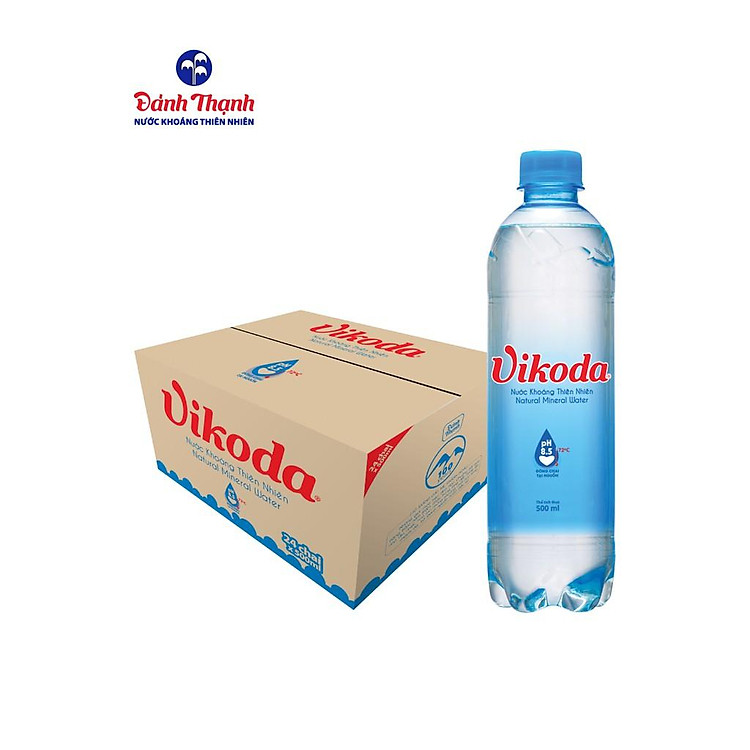 Thùng 24 chai Nước Khoáng Kiềm Thiên Nhiên Vikoda 500ml