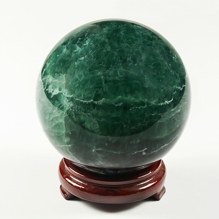 Quả Cầu phong thủy Đá Fluorit tự nhiên màu xanh