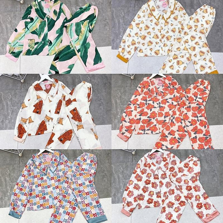 Đồ bộ nữ tay dài, đồ bộ mặc nhà chất liệu mango size dưới 65kg