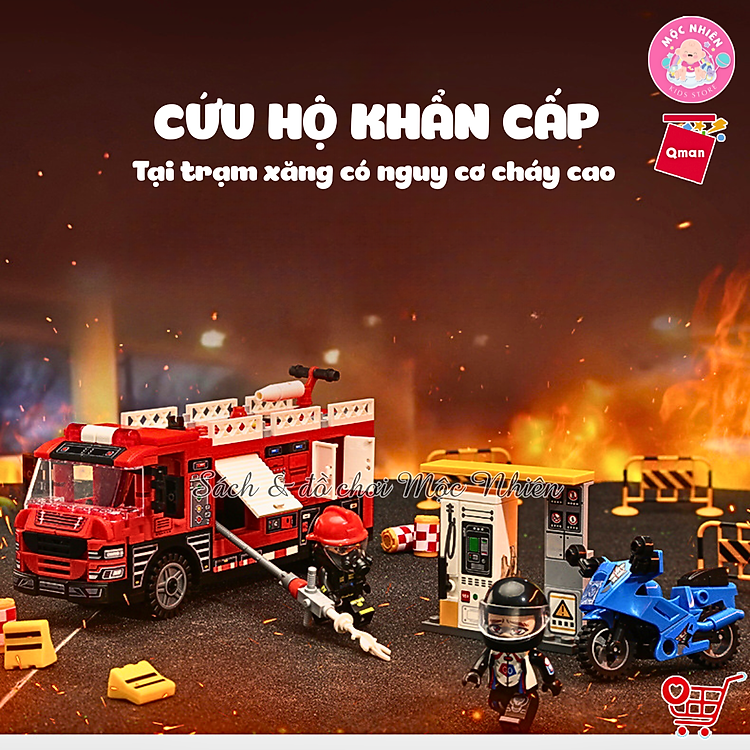 Đồ chơi lắp ráp Qman 12022 - Cứu hoả Chính hãng Giá rẻ - Hình ảnh 5