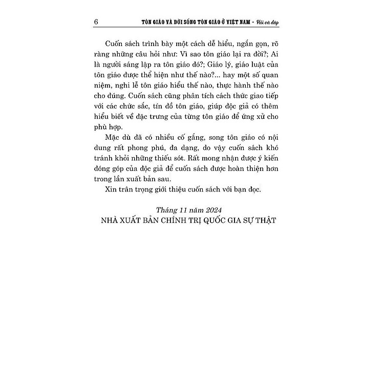 Tôn giáo và đời sống tôn giáo ở Việt Nam - Hỏi và đáp (bản in 2024) - Ảnh 4