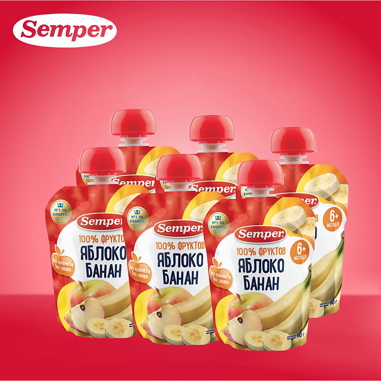 Combo 6 gói Trái cây nghiền Semper Chất lượng Tiết kiệm