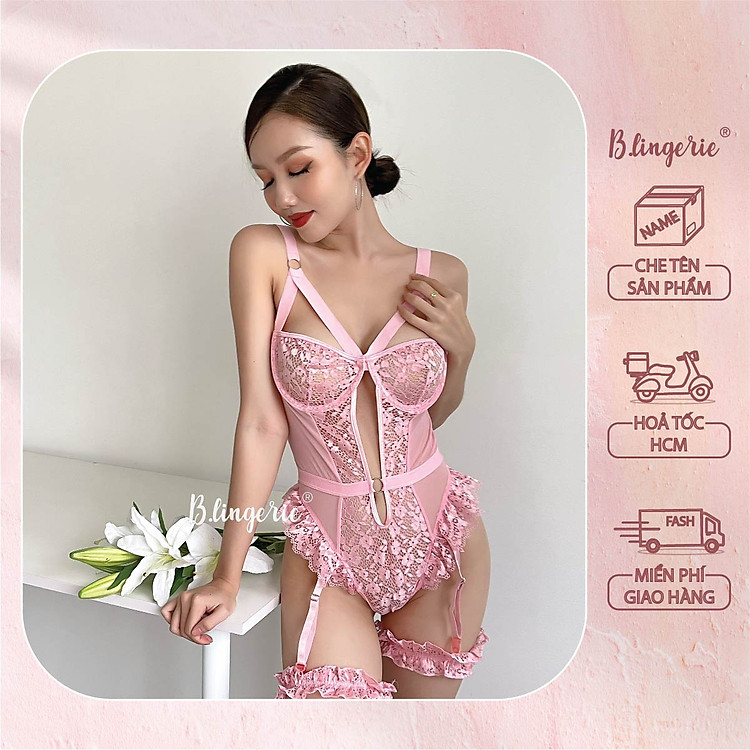 Bộ Bodysuit Thiết Kế Ren (Không kèm tất) - B.Lingerie