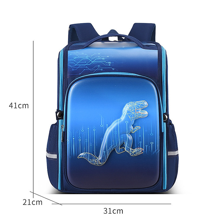 Balo chống gù dáng hộp 3D cho bé trai HS1029 – Khủng long