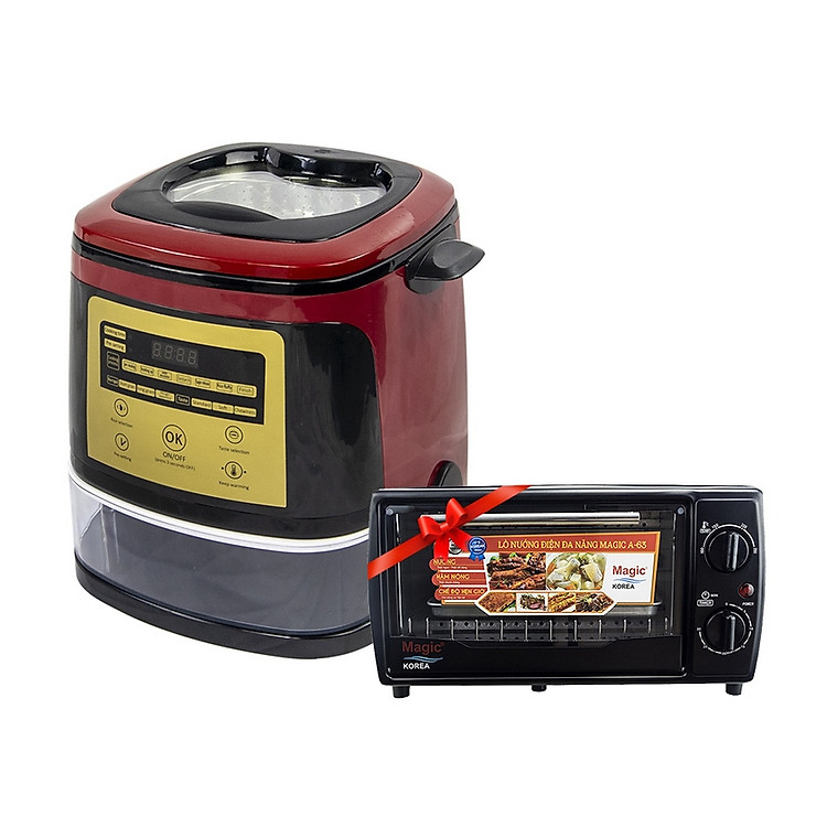 Nồi cơm điện tử tách đường Magic Korea A510 (1.5L) Tặng Lò nướng điện đa năng Magic Korea A63 (12 lít) trị giá 799k - Hàng Chính Hãng