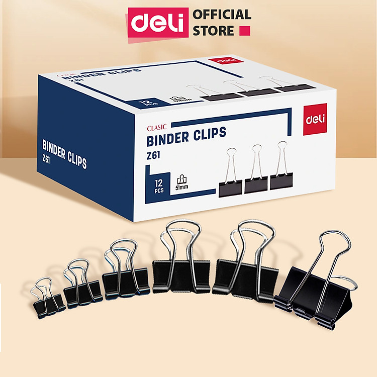 Kẹp Giấy Tài Liệu Deli (12 chiếc)