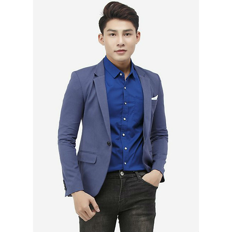 Áo Vest Nam Cài Nút Titishop AVN116 - Xanh Jean Đậm