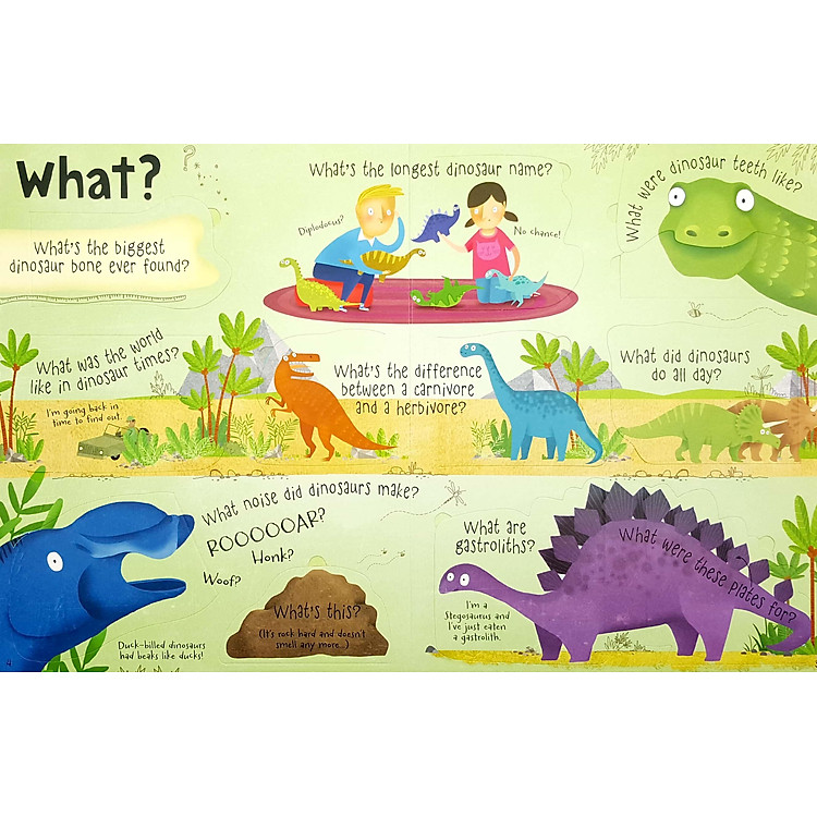 Tương Tác Tiếng Anh - Usborne Lift-the-flap Questions and Answers about Dinosaurs - Ảnh 7