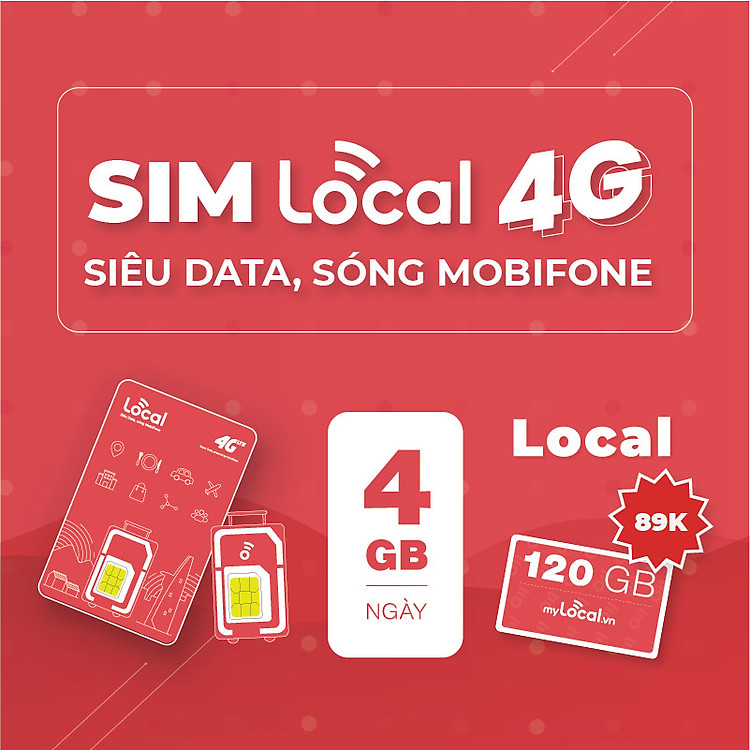 SIM 4G LOCAL Siêu Data - Gói cước LOCAL - 120GB/tháng Free tháng đầu - HÀNG CHÍNH HÃNG