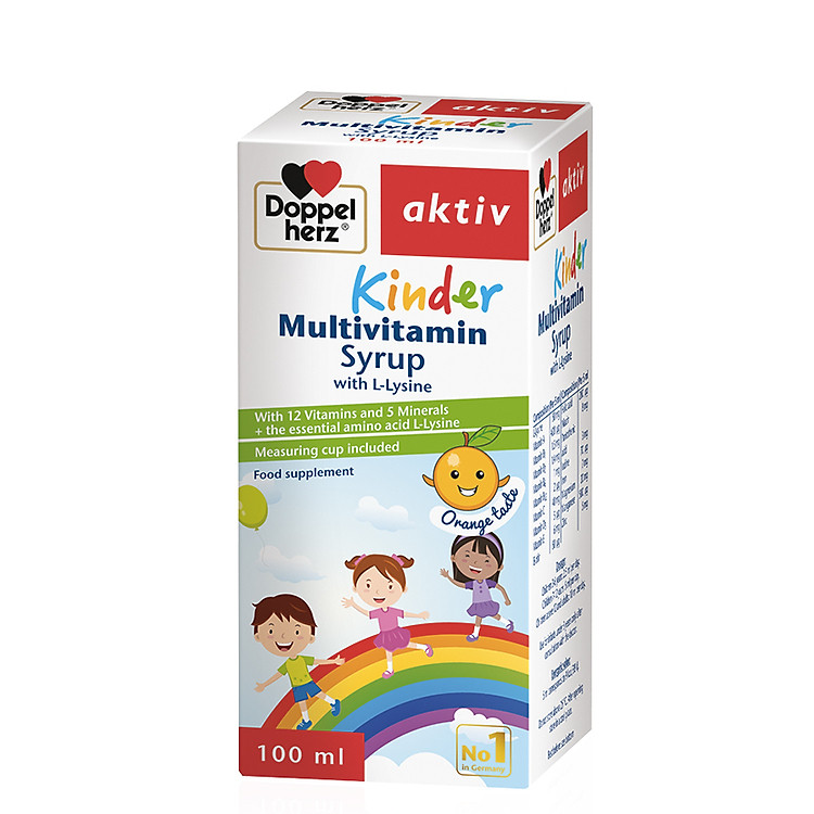 Siro vitamin ăn ngon cho bé Doppelherz Kinder Multivitamin Lysine (100ml)