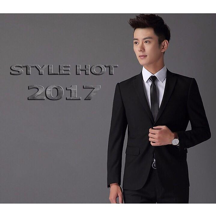 Bộ Vest nam Hàn Quốc phong cách, mốt trẻ (áo vest + quần + cà vạt nơ)