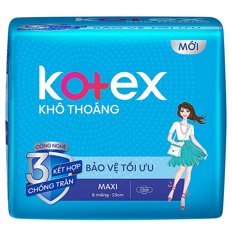 Băng Vệ Sinh Kotex Khô Thoáng Lưới Siêu Thấm - Maxi Cánh 8