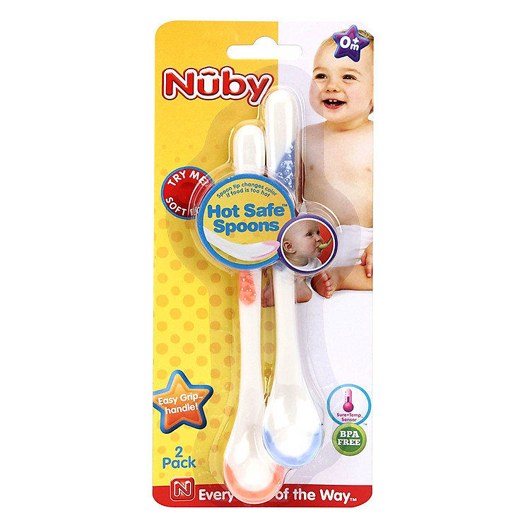 Bộ 2 Thìa Cán Dài Báo Nhiệt Nuby 5247