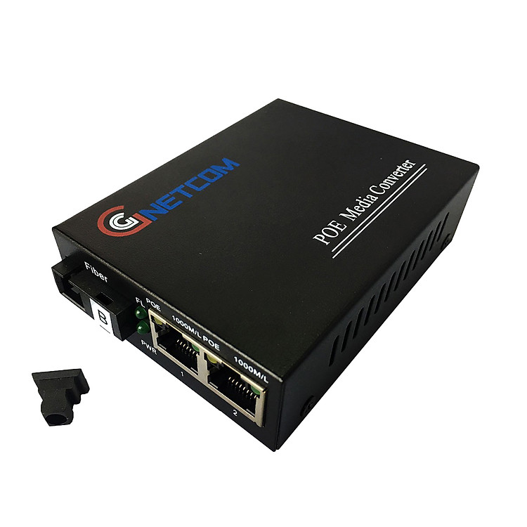 Bộ chuyển đổi quang Gigabit 2 POE 10/100/1000 M kèm cổng SC 1 sợi GNETCOM GNC-6102GE-20B (1 thiết bị) - Hàng Chính Hãng