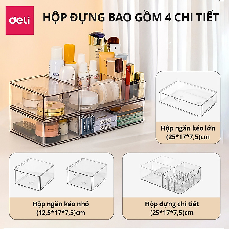 Khay Đựng Đồ Đa Năng Để Bàn Deli (25*17*7.5) - Ảnh 3