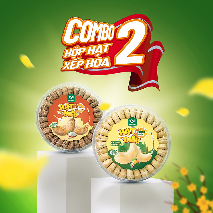 Combo quà tết, hạt điều xếp hoa/ hạt điều nướng mọc. hạt điều rang vỏ lụa vị truyền thống, hạt giòn, vị béo ngậy tự nhiên