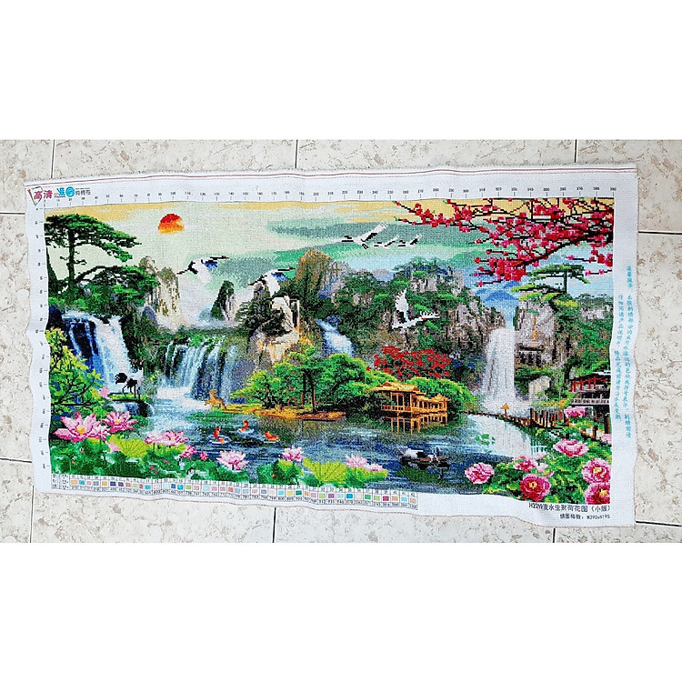 Tranh thêu chữ thập thành phẩm: Phong Cảnh (100*60cm) chưa khung