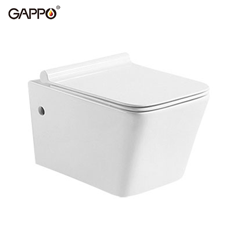 BỒN CẦU TREO TƯỜNG NHẬP KHẨU NGA GAPPO GM201 DÁNG VUÔNG MEN TUYẾT - HÀNG CHÍNH HÃNG