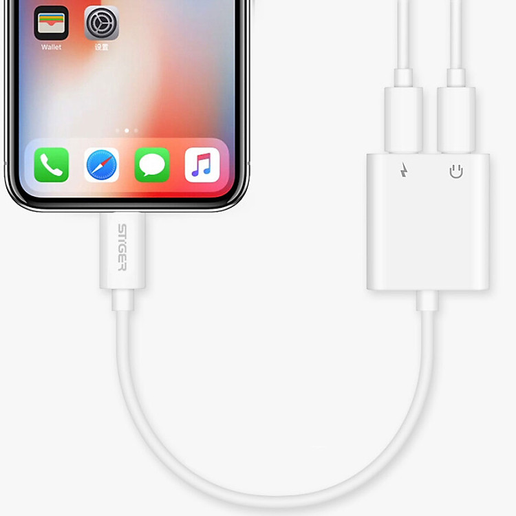 Cáp Chuyển Đổi Từ Lightning Sang 2 Cổng Lightning Sạc Và Tai Nghe Stiger