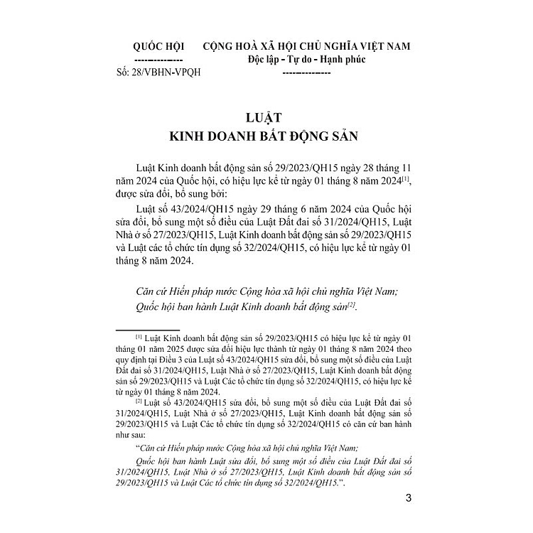 Luật Kinh Doanh Bất Động Sản (Sửa Đổi Bổ Sung Năm 2024) - Ảnh 2