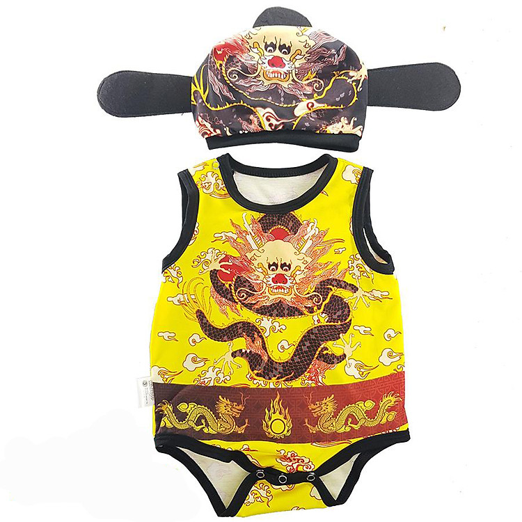 Bộ Bodysuit Tết Cho Bé Hình Vua Rồng Vàng - Mihababy - BDS_VUA