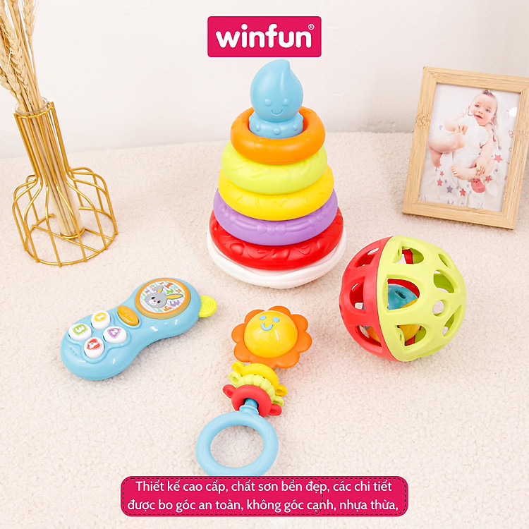 Bộ 4 đồ chơi sơ sinh Winfun 3035-NL Chính hãng Tiết kiệm - Hình ảnh 5