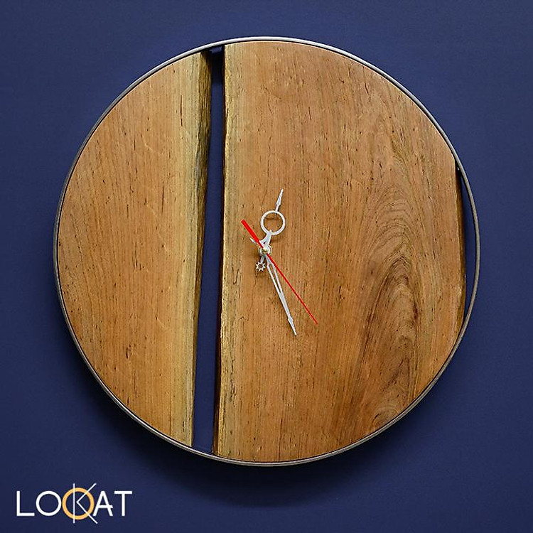 Đồng Hồ Treo Tường Décor Nhà Phong cách Retro Cổ Điển - Tinh Tế từ Gỗ Mộc Tự Nhiên DH12050146