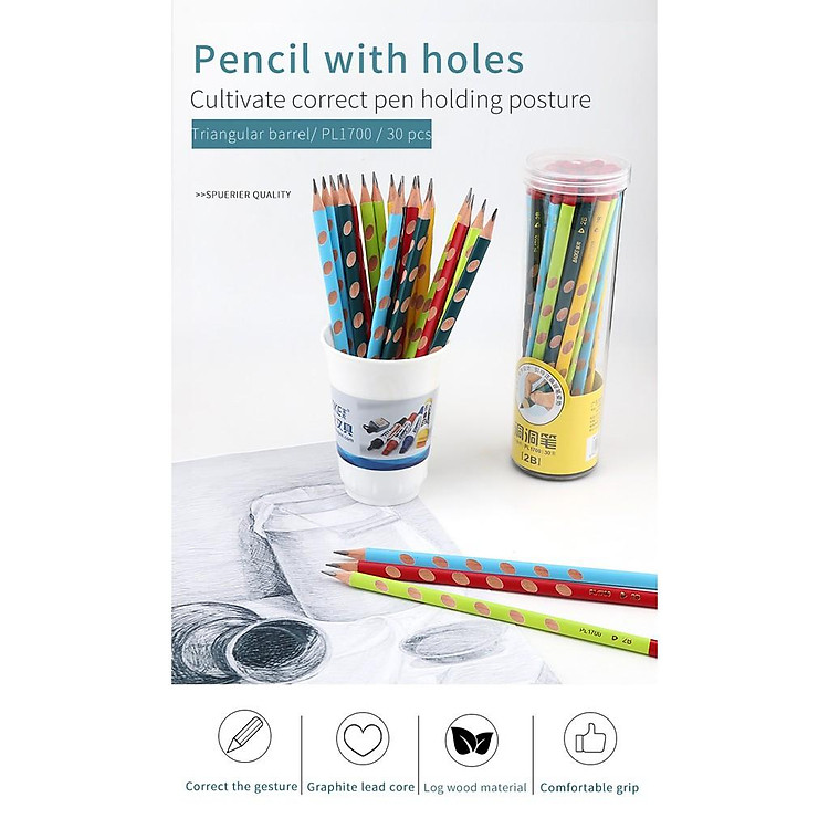 Bút Chì Định Vị 2B-BAOKE PL1700 (30 cây) - Ảnh 2