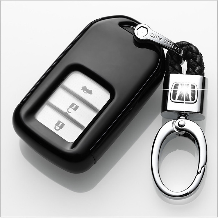 Ốp, bọc chìa khóa silicon màu tráng gương bảo vệ chìa khóa cho xe Honda CR-V, Civic, City…kèm móc đeo INOX