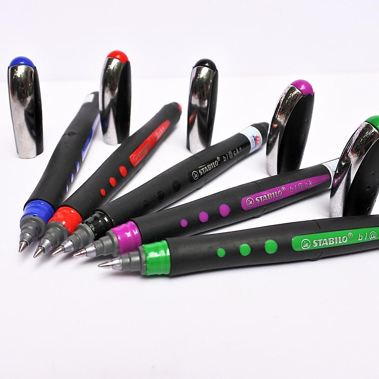 Hộp 10 Bút Bi STABILO bl@ck F 0.7mm (Đỏ) - Ảnh 5