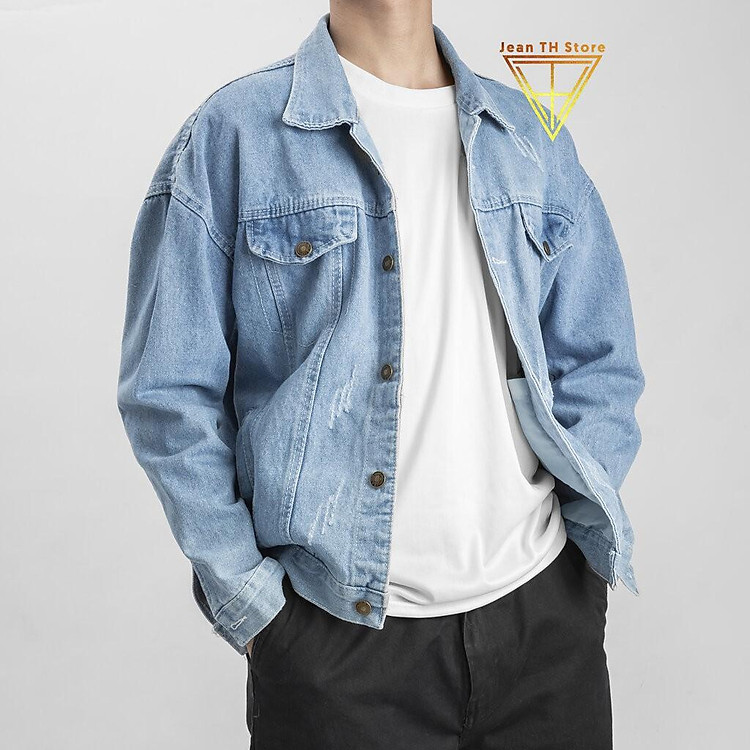 Áo khoác bò phối chữ Nothing Really jean nam trẻ trung năng động cá tính