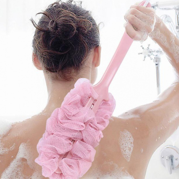 Cây Bông Tắm Chà Lưng Tẩy Tế Bào Chết Với Tay Cầm Dài